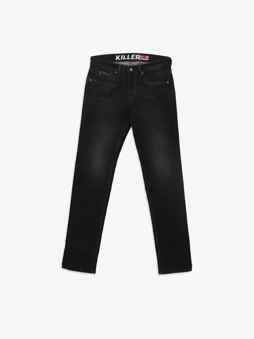 KILLER slim fit black denim washed jeans