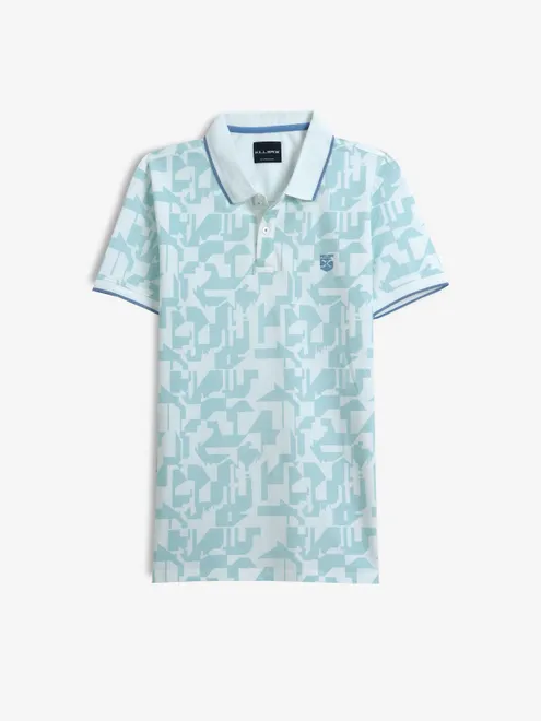 KILLER texture white and sky blue t-shirt