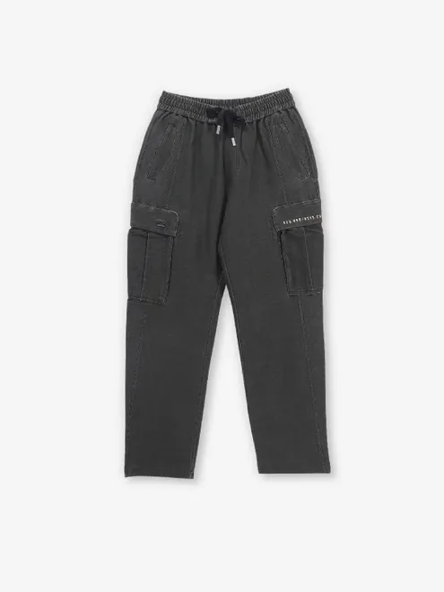 KOZZAK classy solid olive cotton trackpant