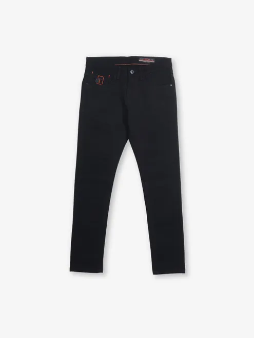 KOZZAK solid black denim skinny fit eans