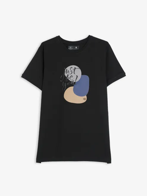 Kuch Kuch black round neck t shirt