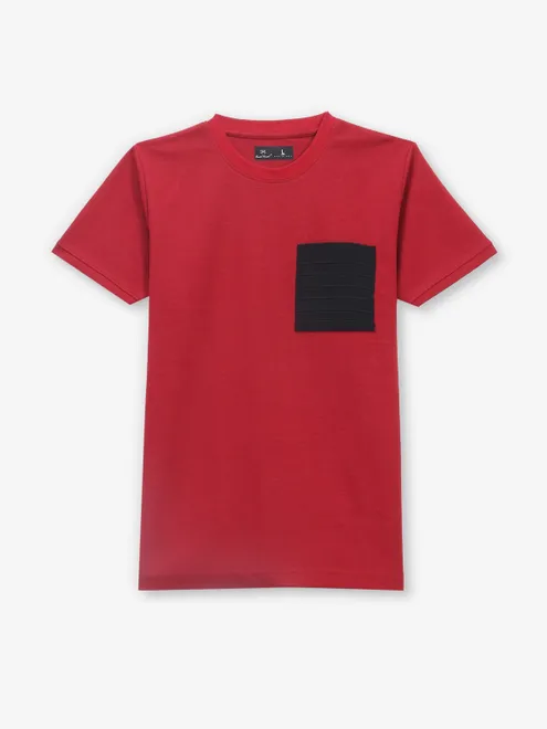 KUCH KUCH plain red half sleeve t-shirt