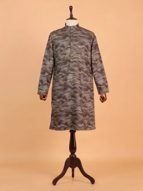 Latest brown kurta suit in cotton silk