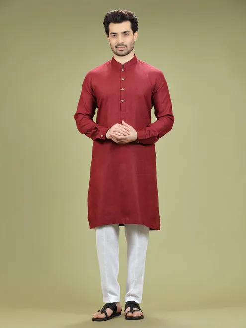 Latest maroon linen  Men Kurta pajama