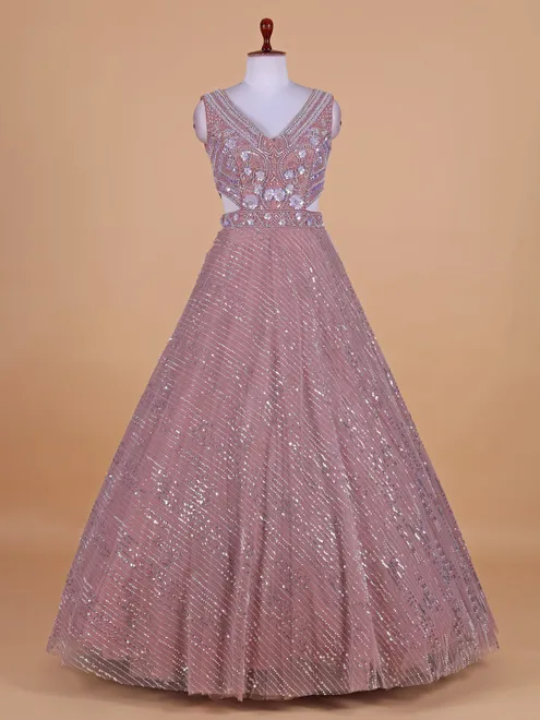 Latest pink designer gown