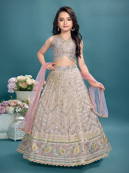 Lavender purple wedding wear silk lehenga choli