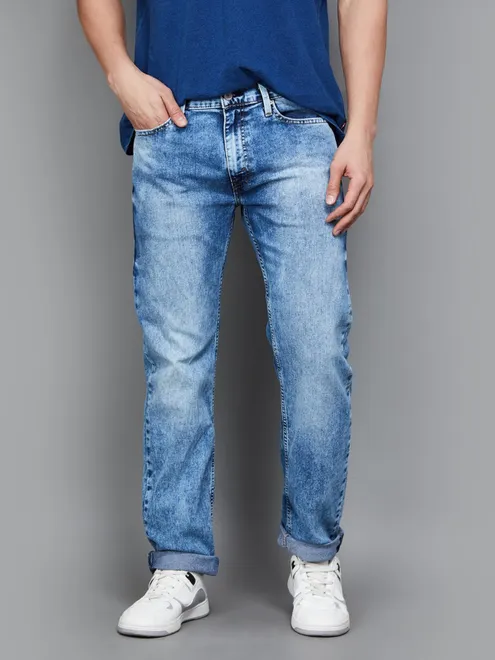 LEVIS light blue washed straight fit denim jeans