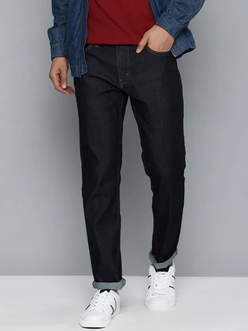 LEVIS slim tapper solid dark blue denim jeans