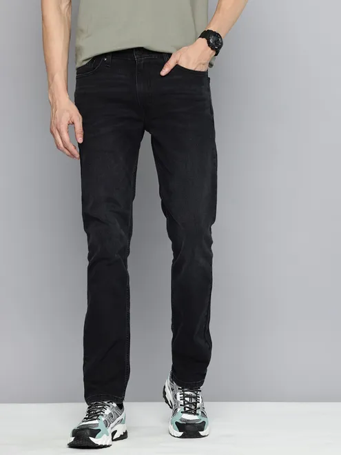 LEVIS washed charcoal black slim fit denim
