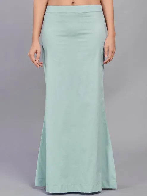 Light blue plain saree shapewear