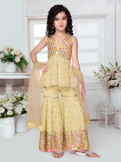 Light green sharara suit with dupatta