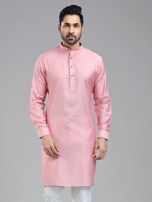 Light pink simple yet classy kurta for festival