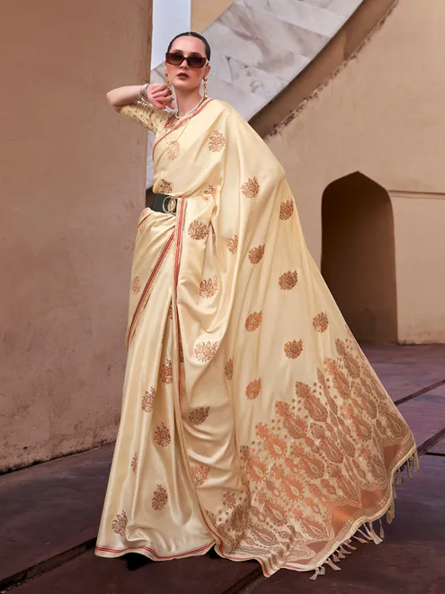 Light yellow satin silk wedding drape