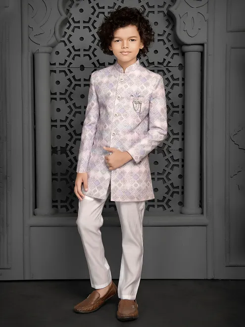 Lilac purple all time classy indo western for boys