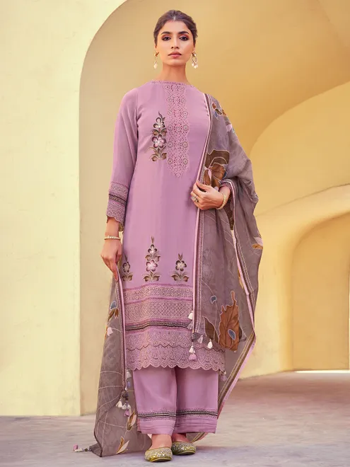 Lilac purple organza palazzo suit
