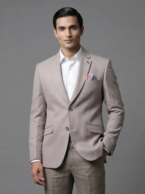 Lilac purple solid juth fabric designer blazer