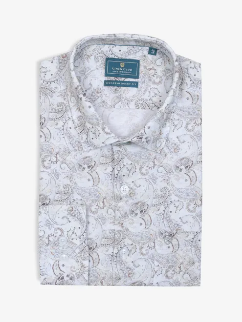 LINEN CLUB printed cotton shirt