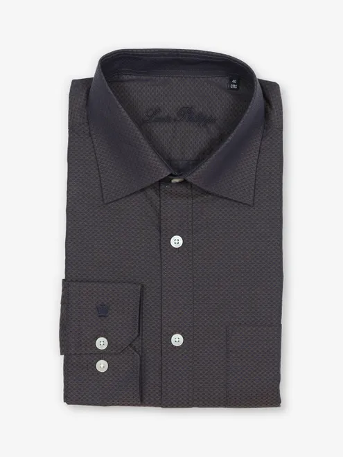 LOUIS PHILIPPE brown cotton shirt