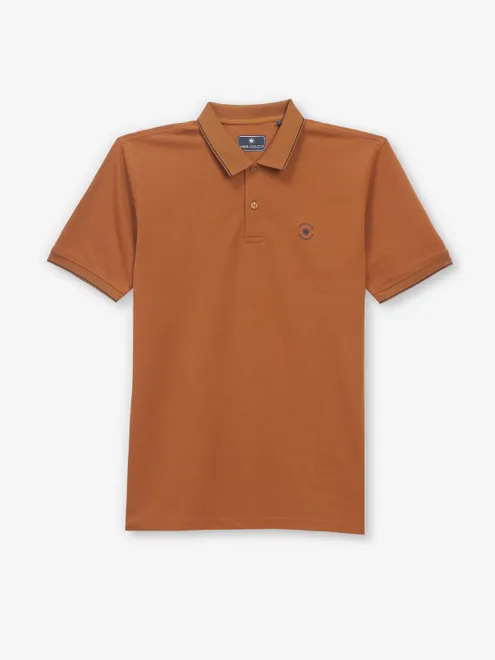 LOUIS PHILIPPE cotton light brown t-shirt for men