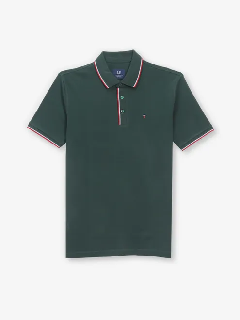 LOUIS PHILIPPE deep green polo t-shirt
