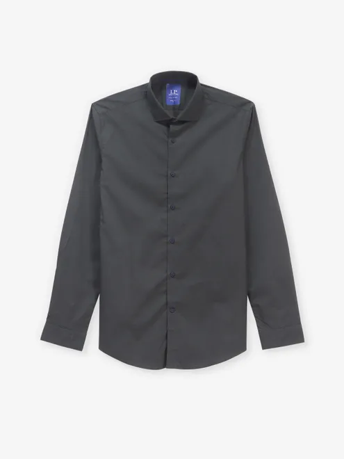LOUIS PHILIPPE plain cotton black casual shirt