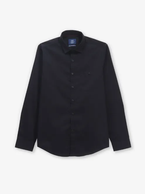 LOUIS PHILIPPE solid black slim fit casual shirt