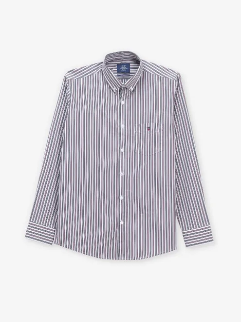 LOUIS PHILIPPE stripe grey and pink casual shirt