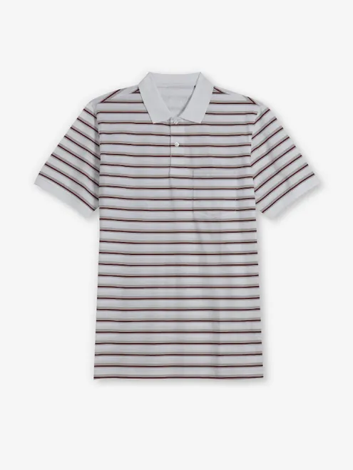 LOUIS PHILIPPE white stripe cotton t-shirt for men
