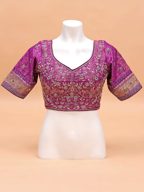 Magenta color silk blouse