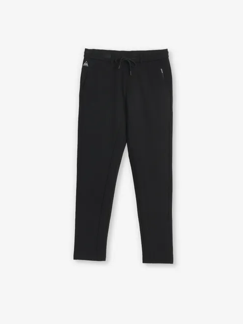 MAML black solid cotton trackpant