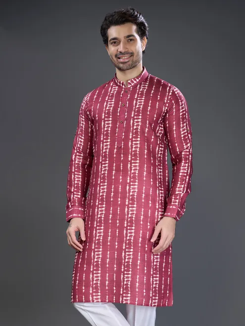 Maroon festive charm kurta set in printed