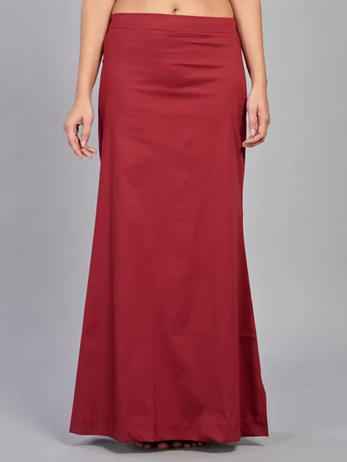 Maroon plain saree shapewear