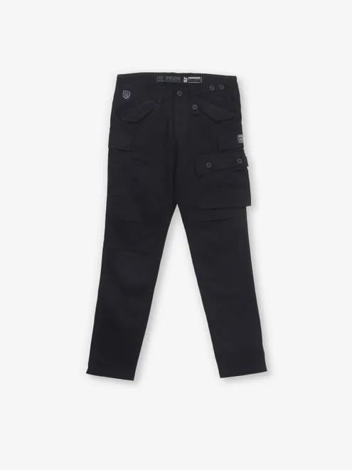 MD SWORD black solid cargo jeans