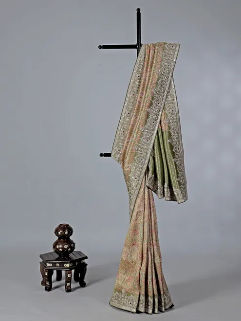 Mehendi green kanjivaram silk saree