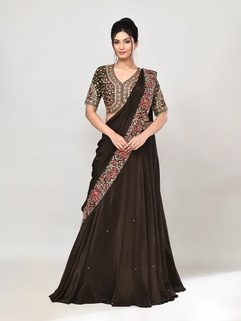 Mehndi green silk wedding wear lehenga choli