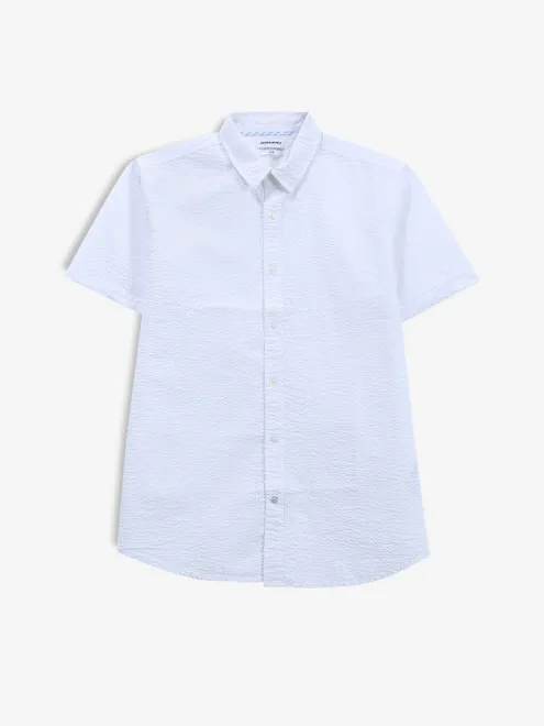 JACK&JONES white plain slim fit shirt