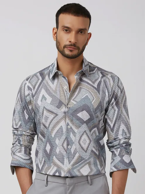 MUFTI multi  flashy cotton printed shirt
