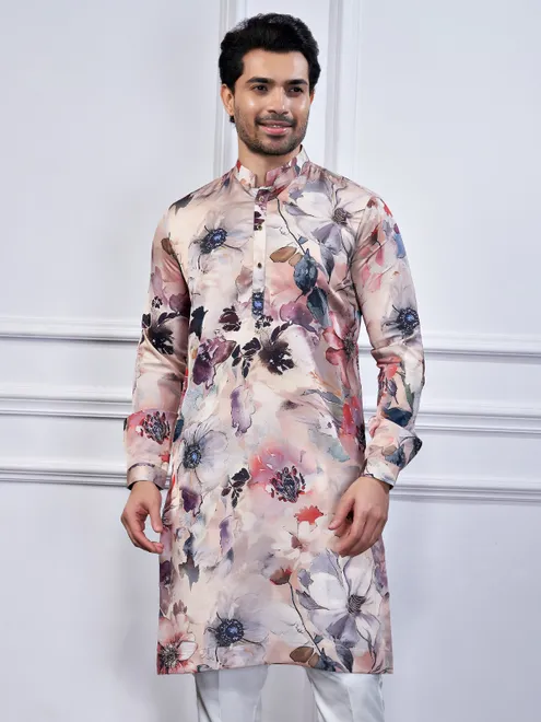 Multi color cotton printed kurta suit for festival