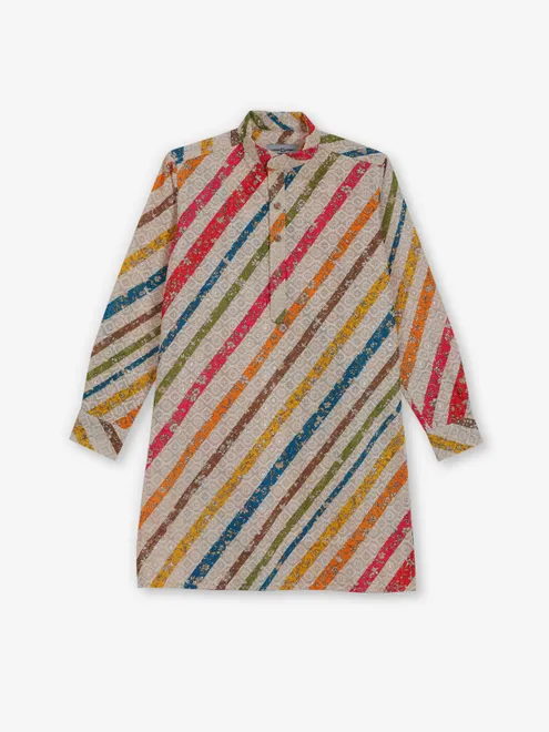 Multi color embroidery and sequins work kurta