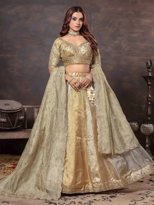 Multi color lehenga choli with heavy weaving