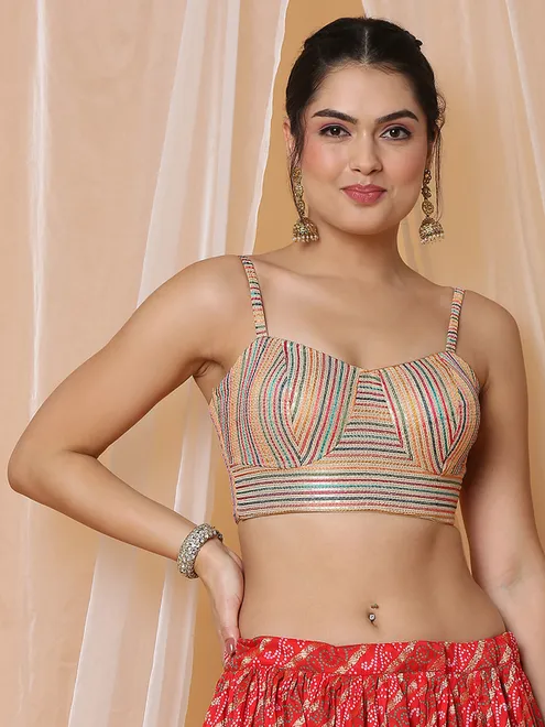 Multi color stripe georgette blouse