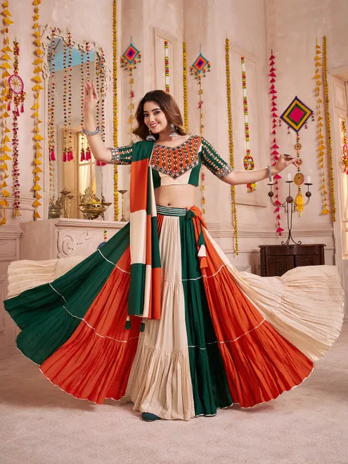 Multi colour radiant classic navratri chaniya choli