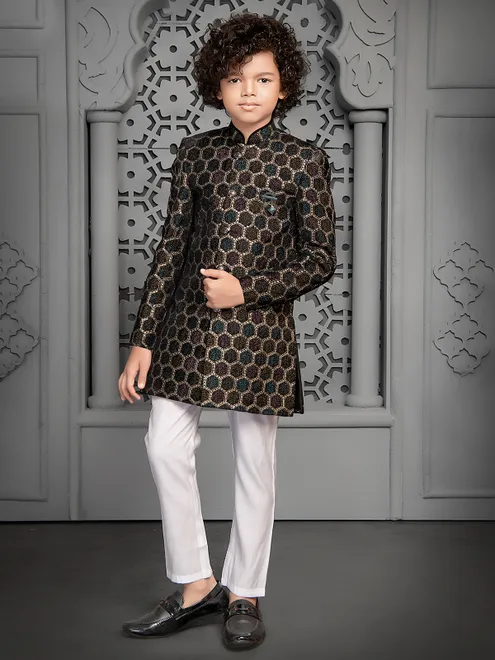 Multi coloured ethnic finest indo western for boys