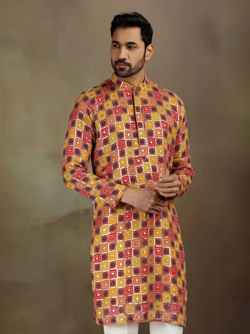 Multicolor georgette kurta set with sparkle