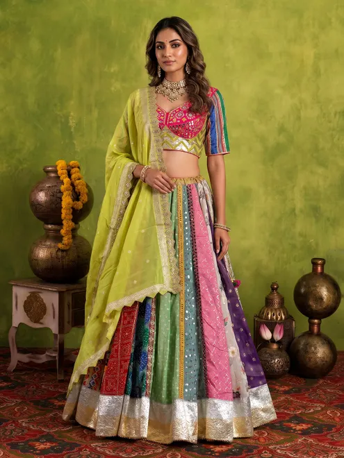 Multicolor heritage navratri wear lehenga choli
