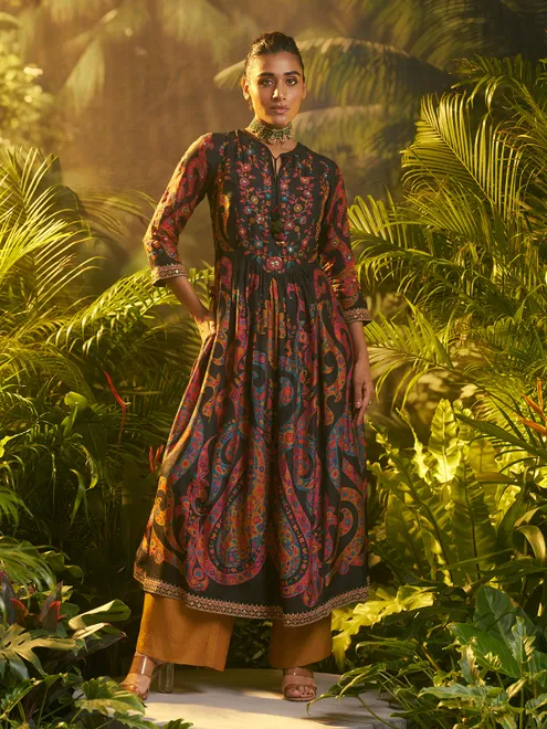 Multicolor printed salwar suit for festive wear