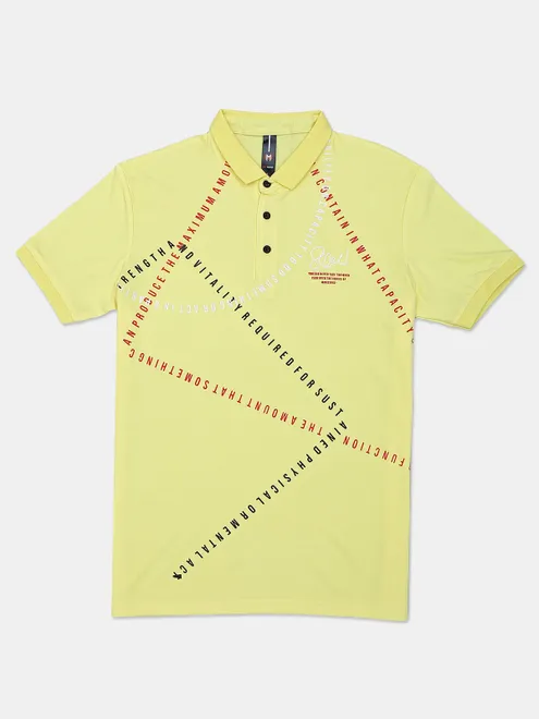 My Mera printed neon yellow cotton t shirt