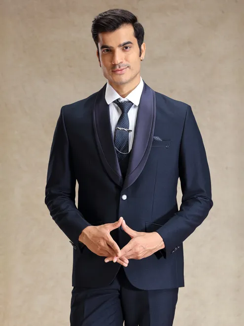 Navy 5 pcs coat suit for cocktail party