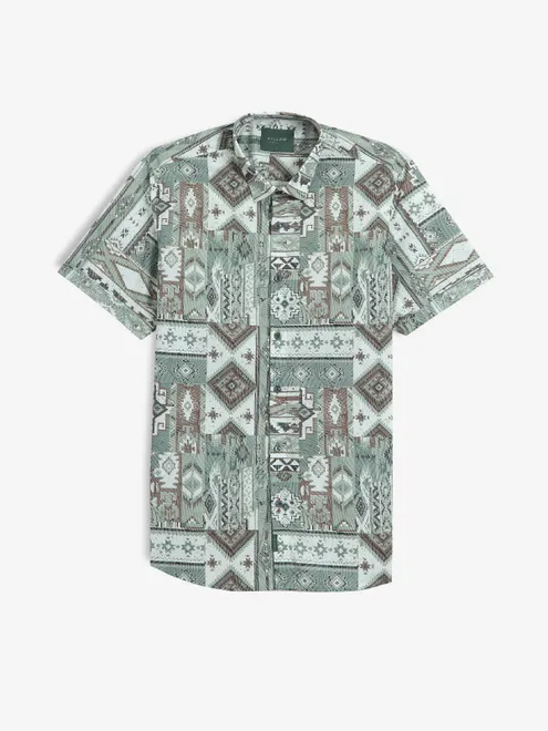 KILLER light green printed cotton shirt