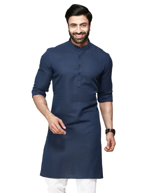 Navy cotton festival kurta